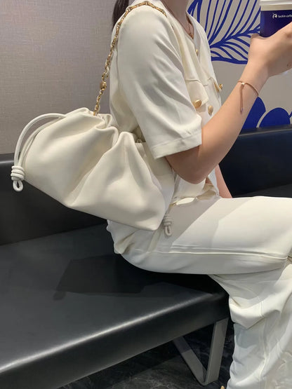 Brand Design Fashion High-grade Texture Leather Cloud Bag Luxury Ladies High Quality Cowhide Shoulder Crossbody Bags For Women