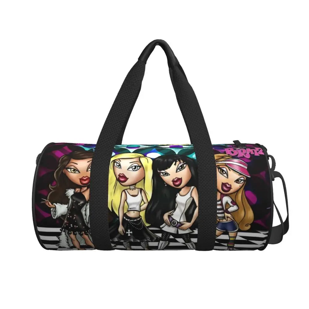 Bratz Glitter Sparkle Gym Bag Weekend Sports Bags Gym Accessories Travel Pattern Handbag Retro Fitness Bag For Male Female Badiee Stylez