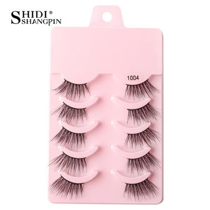 Half Fake Eyelashes 5/10 Half Lashes Soft Natural Cat Eye Lashes Makeup Tool Extension Fluffy Faux Cils maquiagem Half Lashes 5pairs-1004