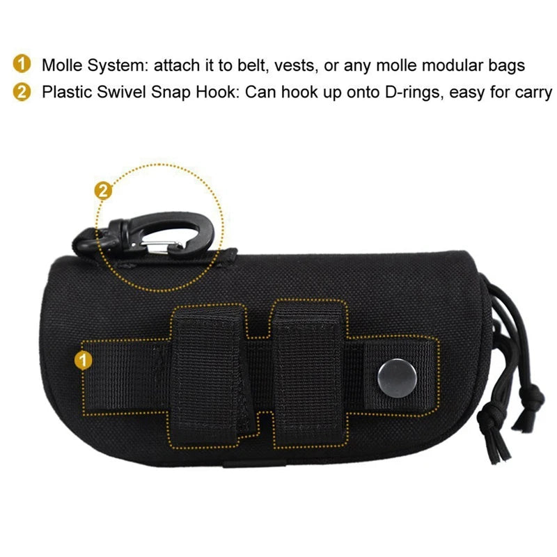 Outdoor Hunting Sunglasses Case Molle Durable Goggles Tactical Bag Sunglasses Storage Case Nylon Hard Glasses