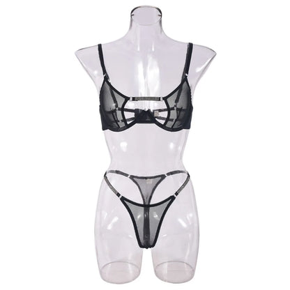 Ellolace Rhinestone Lingerie Onlyfans Kit Sexy Push Up Underwear Without Censorship Matching-Two-Piece Onlyfans Fantasy Clothing