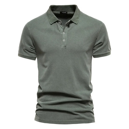 2025 Men's Slim Fit Cotton Polo Shirt - Stylish Lapel Design for Casual & Business Golf Wear