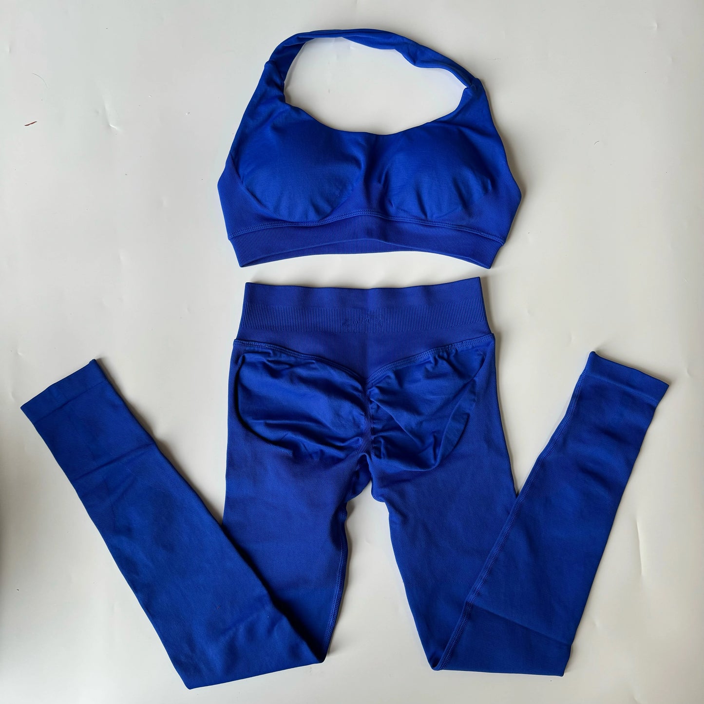 No Logo Yoga Legging Sets for Women Seamless Yoga Set Scrunch Butt Legging Set Workout Gym Suit with Halter Crop Top Badiee Stylez