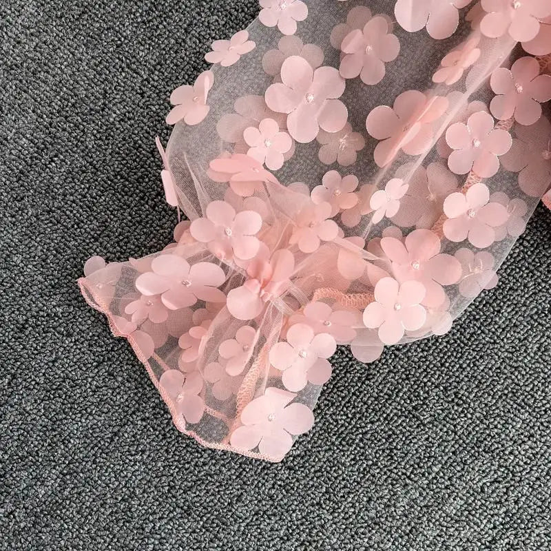 Off Shoulder Sexy Lace Blouses Women 2025 Spring Summer Korean Fashion Long Sleeve Tops Slim Flower Transparent Chiffon Shirts