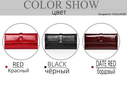 Free Gift Women Leather Wallet Long Ladies 3 Folders Clutch Money Bag Design Purse Fashion AE605-25