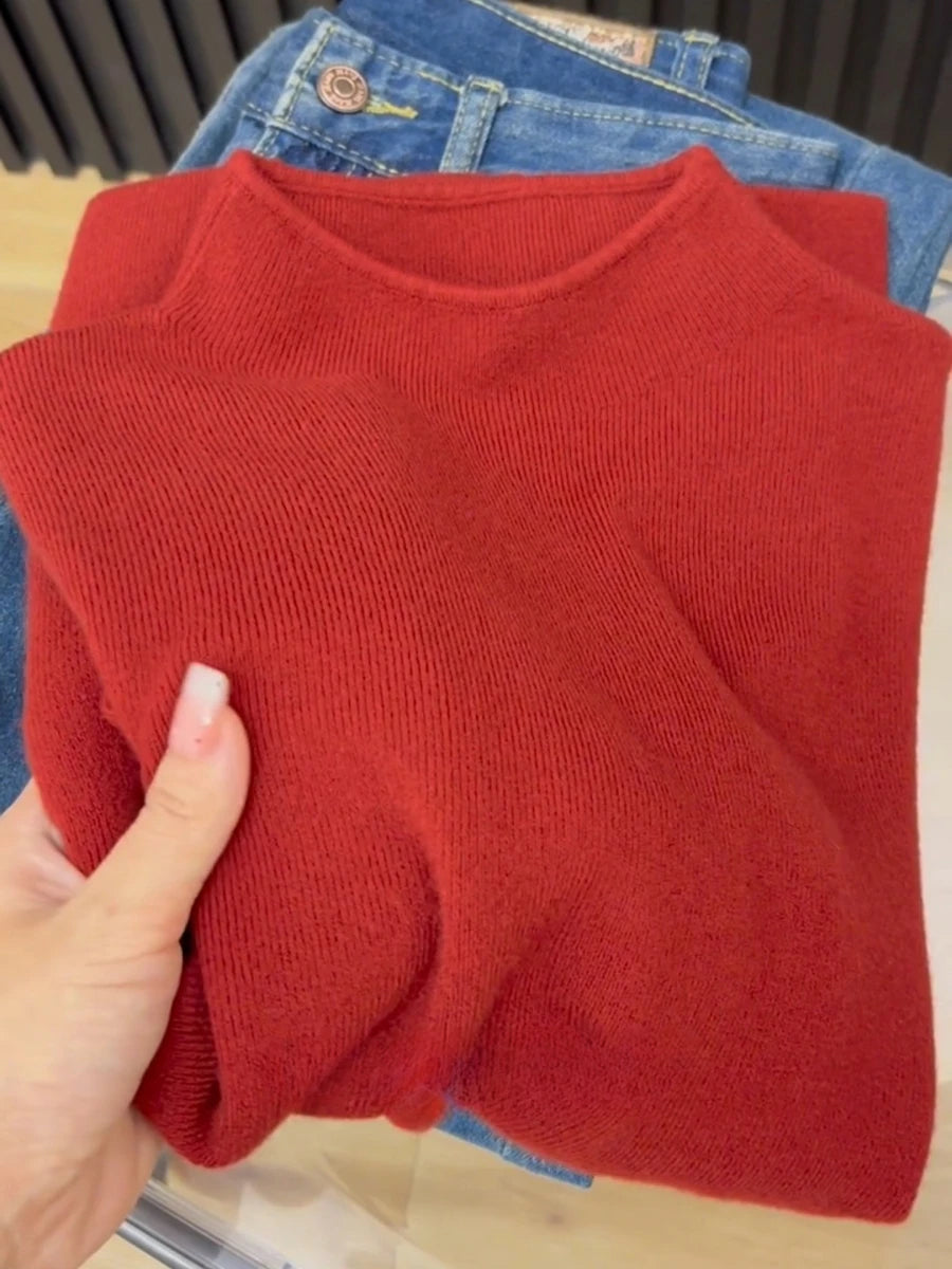 2025 Women Turtleneck Knitted Pullovers Solid Sweater Harajuku Korean Soft Warm Knitwear Autumn Winter Fashion Slim Jumpers Tops Badiee Stylez