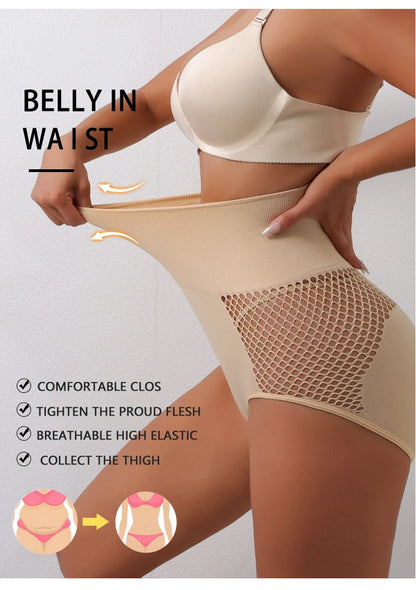 Flarixa 1/2/3Pcs Hollow Belly Control Shapewear Women Panties High Waist Double Layer Tummy Shaper Heart-shaped Hip Lift Pants Badiee Stylez