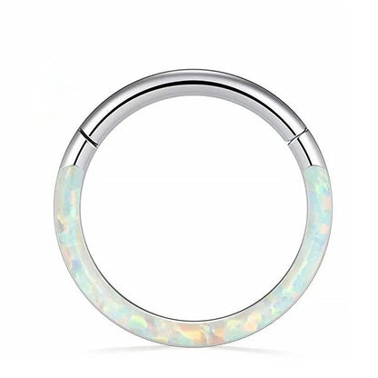 New Titanium Septum Piercing Nose Ring 8-10mm Opal Hinged Segment Clicker Ear Cartilage Earrings Helix Lip Piercing Body Jewelry type4