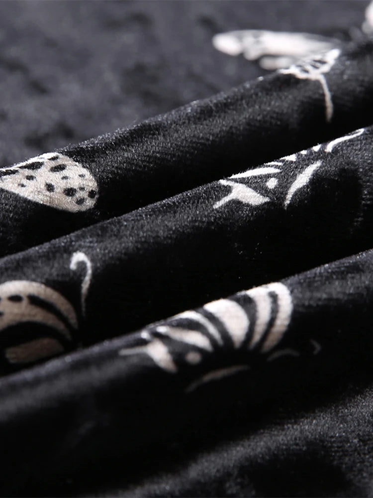 Harajuku Black Dress Women Gothic Spaghetti Strap Backless Off Shoulder Dresses Female Fashion Casual Print Sexy Dress