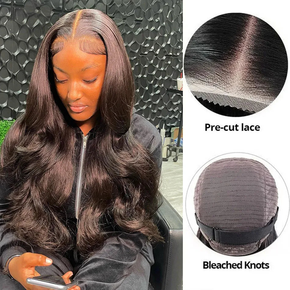 Glueless Wig Human Hair Ready To wear Pre Cut Pre Plucked 4x4 5x5 Hd Transparent Body Wave Lace Closure Wig Brazilian Wigs