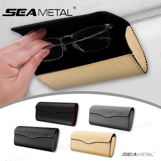 SEAMETAL Car Sunglasses Holder Case Auto Sun Visor Glasses Box Clip Sunglasses Holder Magnetic Fastener Eyeglasses Storage