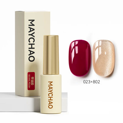 MAYCHAO 5ML Gel Nail Polish 9D Laser Diamond Glitter Cat Eye Gel Semi-Permanent Soak Off UV LED Gel Nail Manicure Tools Nail Art 023And802