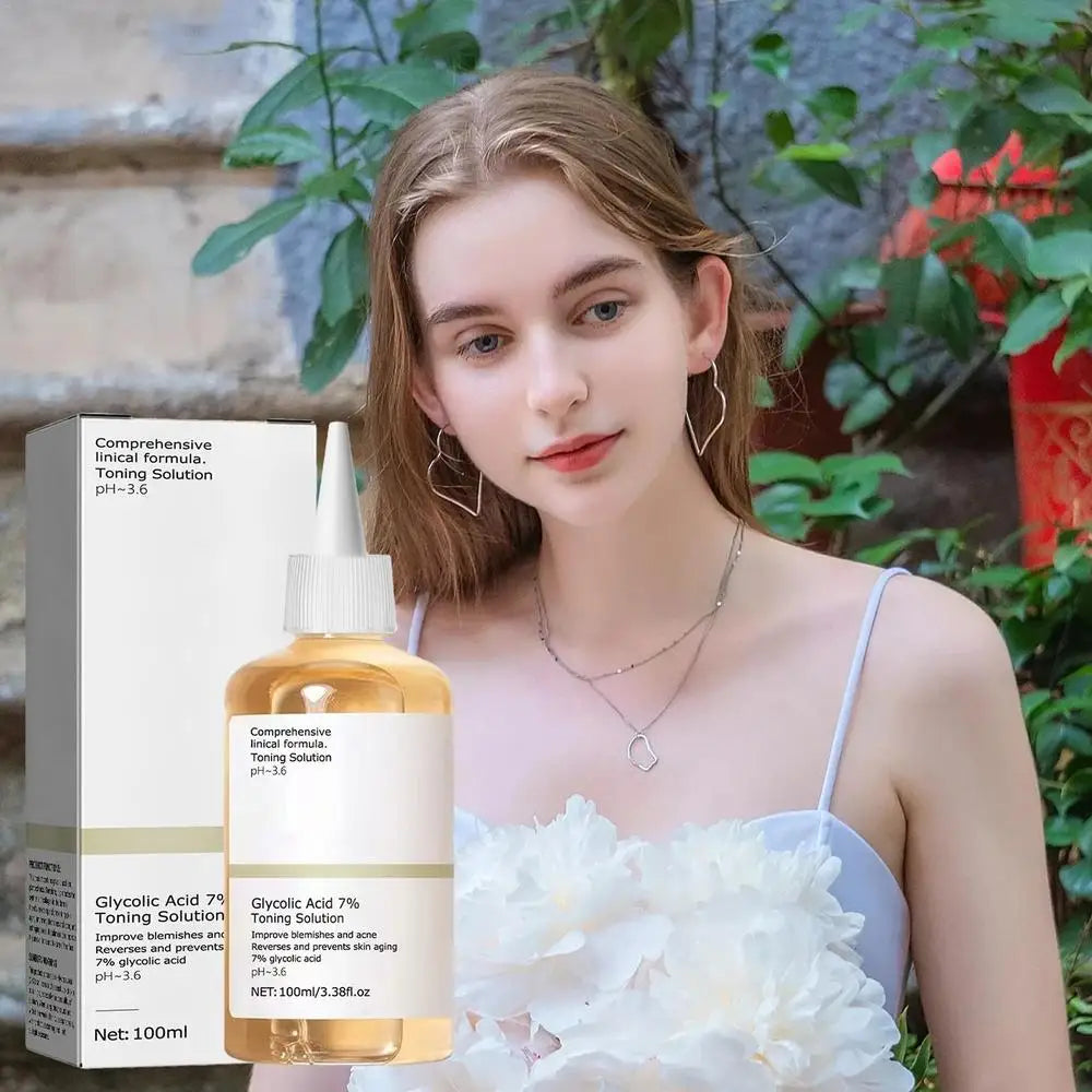 The Glycolic Acid 7% Toning Solution 100ml Repairing Facial Oil Nourishing Gentle Glycolic Acid Toner Face Essence