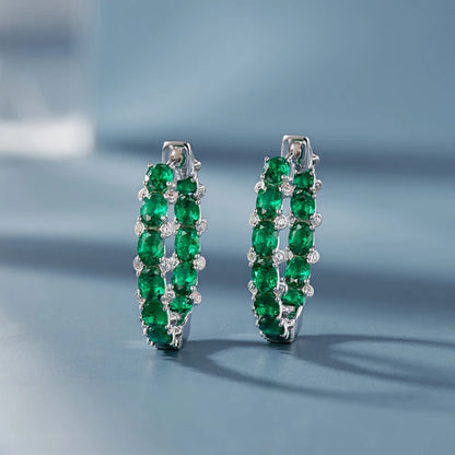 Huitan Luxury Trendy Pink/Green/Blue/Yellow CZ Hoop Earrings for Women Silver Color/Gold Color Hot Trendy Girls Jewelry Dropship E3278