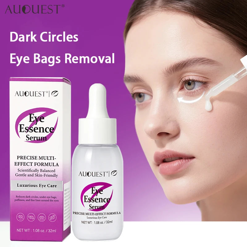 AUQUEST Anti Dark Circles Eye Serum Eye Bags Removal Caffeine Eye Cream Fade Fine Line Hyaluronic Acid Anti-Puffiness Skin Care 32ml