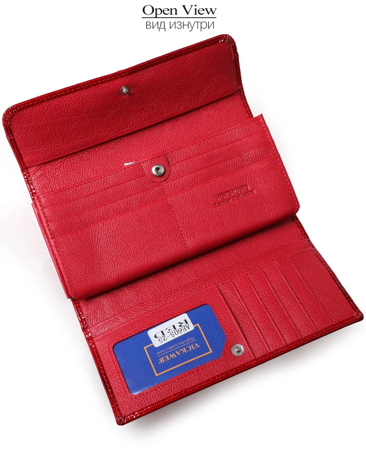 Free Gift Women Leather Wallet Long Ladies 3 Folders Clutch Money Bag Design Purse Fashion AE605-25