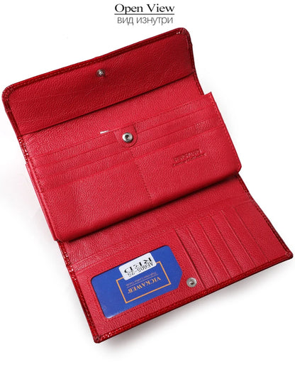 Free Gift Women Leather Wallet Long Ladies 3 Folders Clutch Money Bag Design Purse Fashion AE605-25