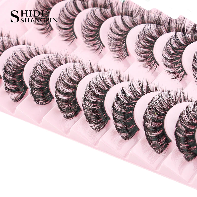 SHIDISHANGPIN 5/10Pairs False Lashes Cat Eye Eyelashes Eyelash Extension 3D Mink Half Lashes Natural Makeup faux Cils maquiagem