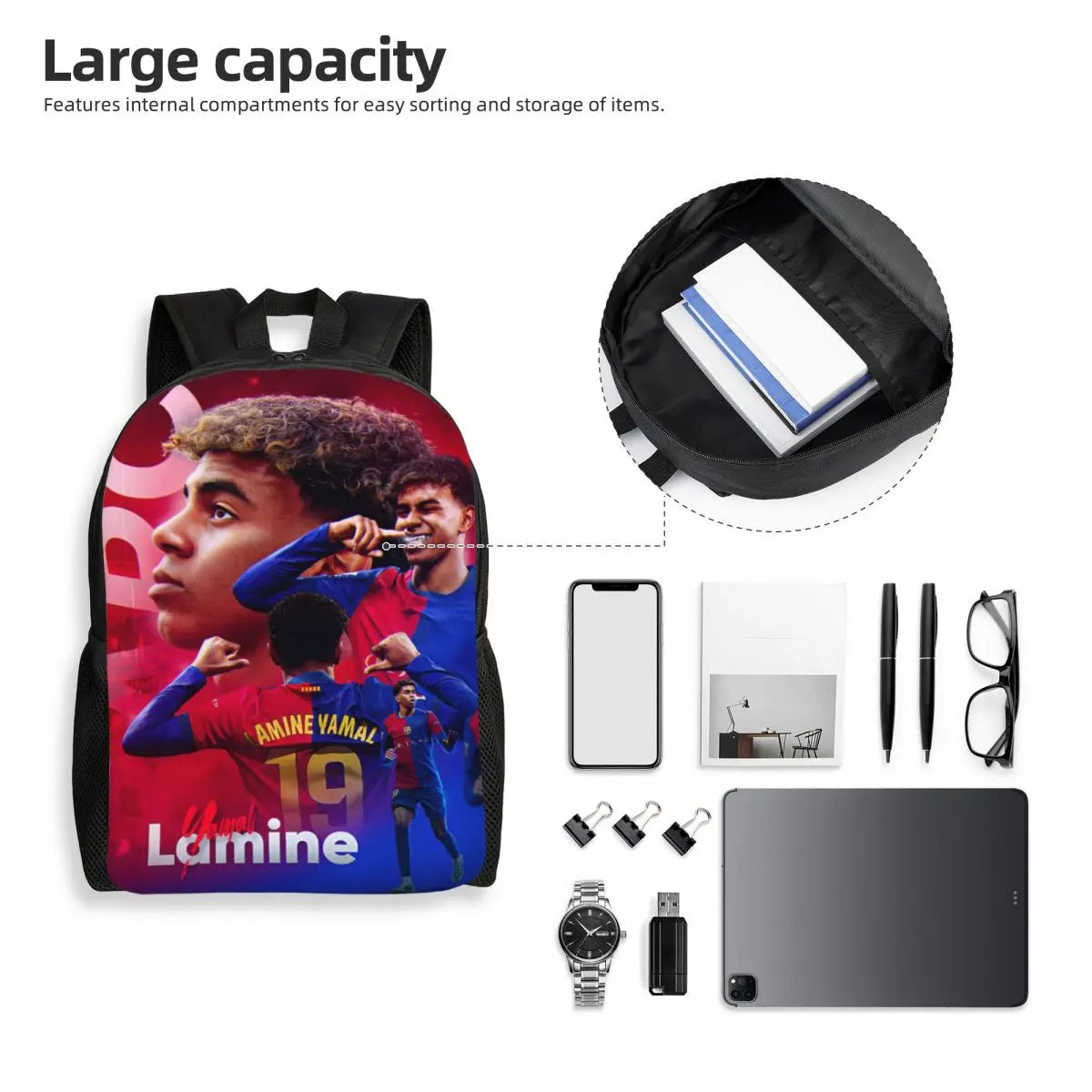 Lamine Y-Yamal Children Backpack for Kids Girls Boys Football Sports Backpacks Kawaii Daycare Child School Bag