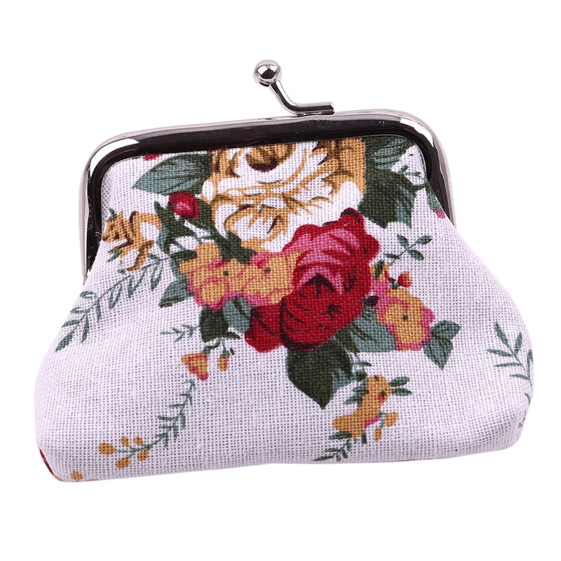 Naivety Hasp Coin Purse Lady Vintage Flower Clutch Bag 2024 New Women Retro Small Fresh Wallet High Quality Good Gift Floral Bag