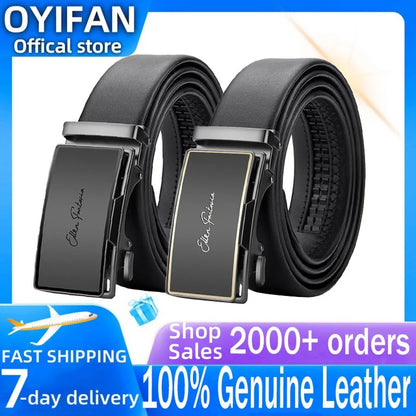 OYIFAN Men Belt Genuine Leather belt for men Alloy buckle ratchet belts Men Designer Belt Automatic belts 벨트 Badiee Stylez