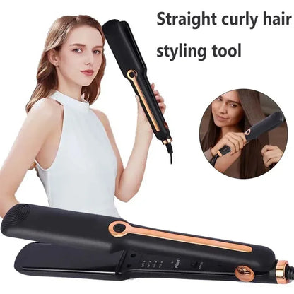 Tinsol 2-in-1 Hair Straightener Curling Iron Ceramic Plate Negative Ion Wide Plate Temperature Adjustable Hair Straightener
