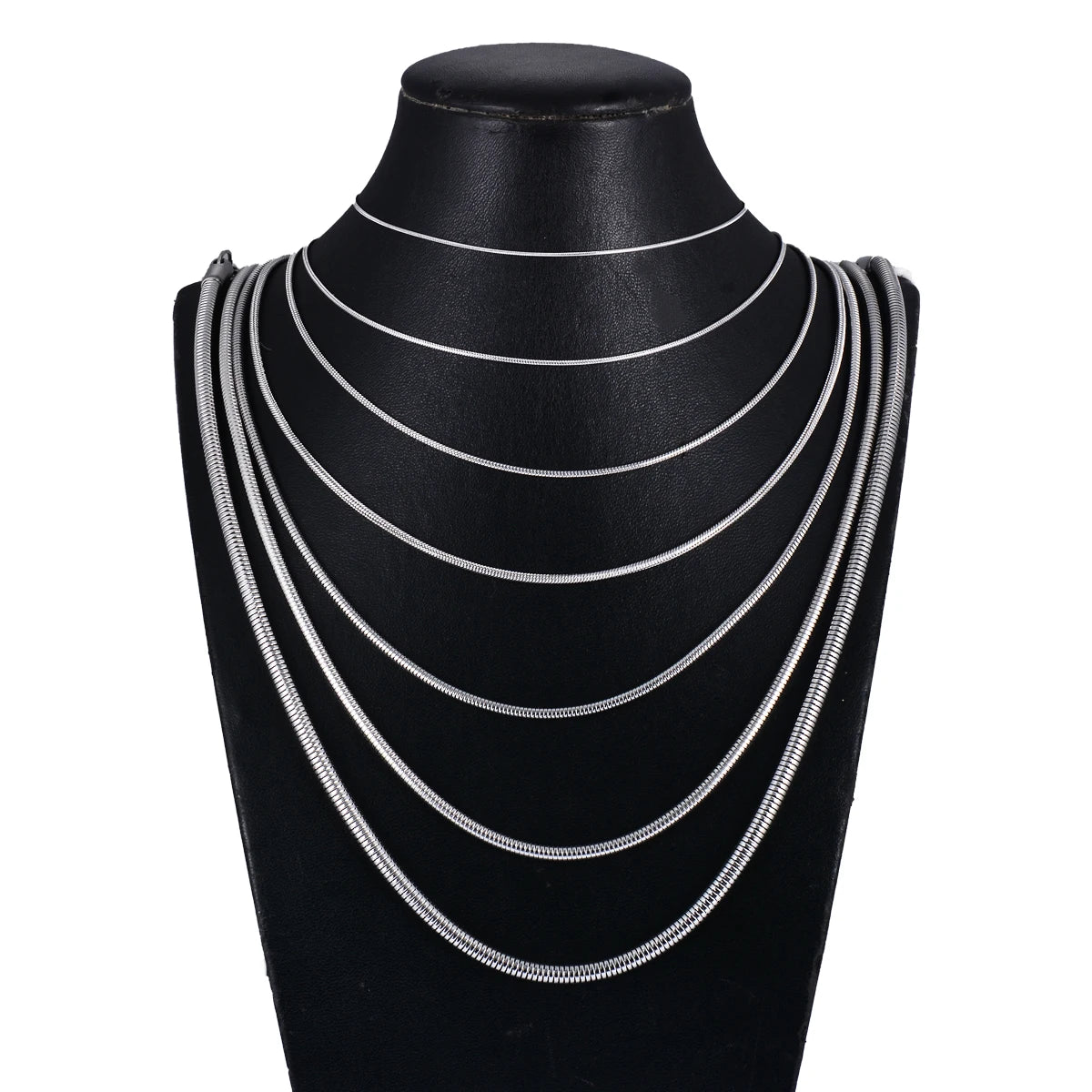 1 piece Stainless steel Round Snake Chain Pendant Necklace For Men Women Necklace Jewelry Badiee Stylez