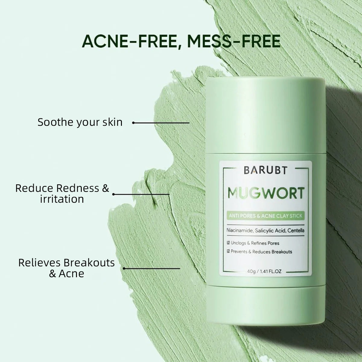 Alaska Volcano Mask Mugwort Cleansing Mask Stick Shrink Pores Acne Deep Blackhead Remover Facial Cleansing Moisturizing Mask 40g