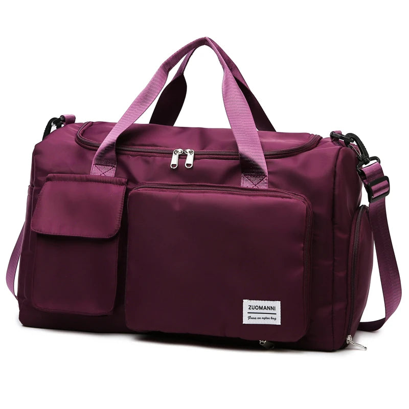 UNIXINU Carry On Travel Bag Large Capacity Weekender Overnight Duffle Bags with Shoe Compartment Sports Fitness Bags for Women burgundy