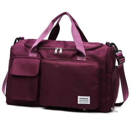 UNIXINU Carry On Travel Bag Large Capacity Weekender Overnight Duffle Bags with Shoe Compartment Sports Fitness Bags for Women burgundy