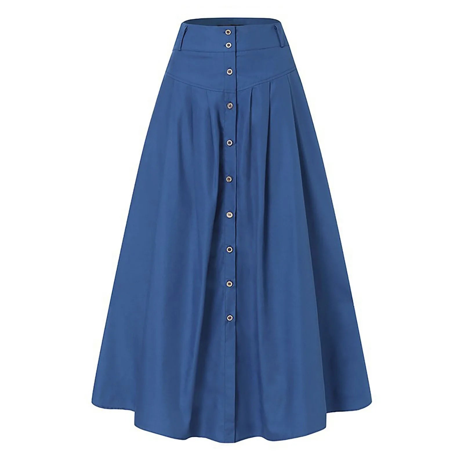 Bed Skirt Full Women's Spring And Summer Casual Loose Solid Color A Line High Waist Skirt With Pocket Buttons Colorful Skirt