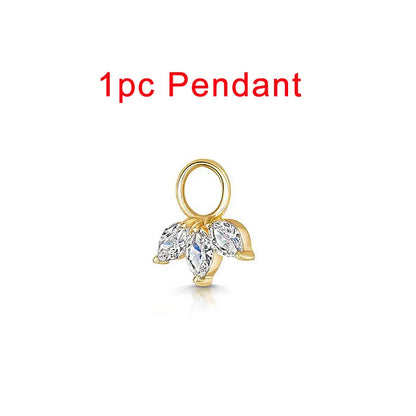 1PC Little Star Moon Snake Crystal Charms Pendant Helix Daith Earrings for Women Hanging Matching Piercing Lobe Tragus Jewelry CC193-2