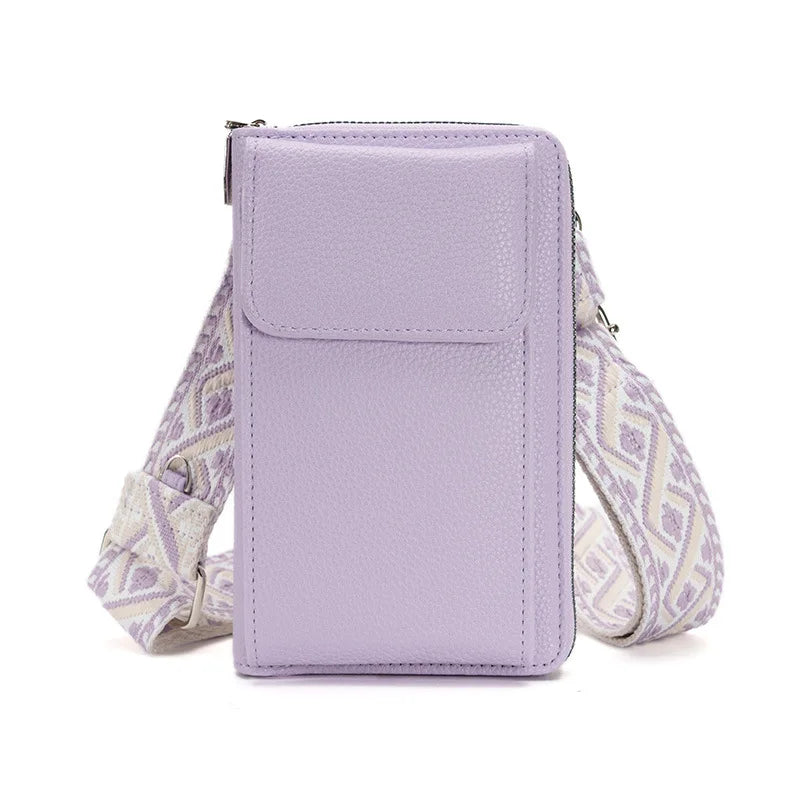 Buylor сумка для телефона PU Leather Cell Phone Bag Fashion Crossbody Bag Luxury Designer Ladies Shoulder Bag With Small Wallets purple