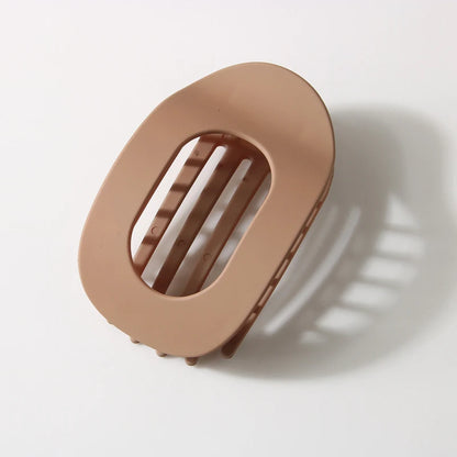 Fashion Oval Flat Hair Clips for Women New Design Leopard Large Flat Round Claw Clip French Concord Hair Clips Hair Accessories 131M-1PCS KQ