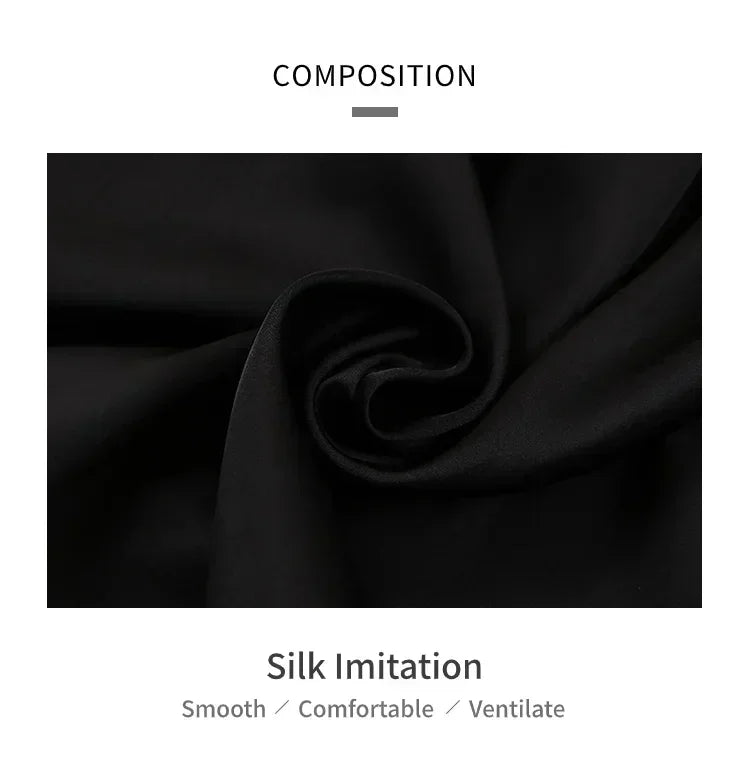 Spring Autumn Silk Pajamas Set for Women Casual Soft Nightwear Long Shirt Tops and Long Pants Cardigan Sleepwear Homewear