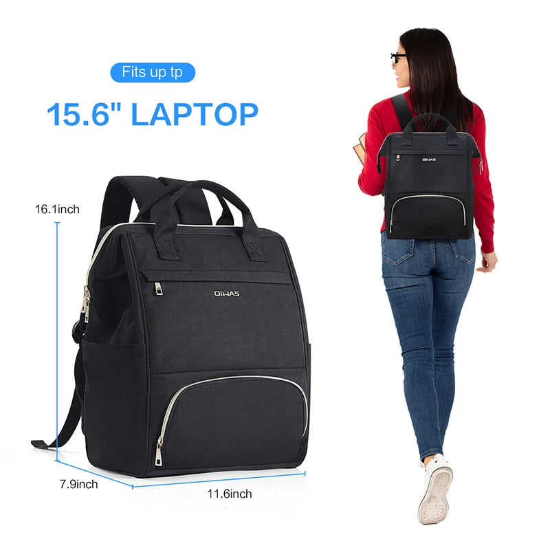 OIWAS Lunch Backpack for Women 15.6 inch Laptop Backpack Insulated Cooler Backpack with USB Port Men Travel Work Picnics Hiking