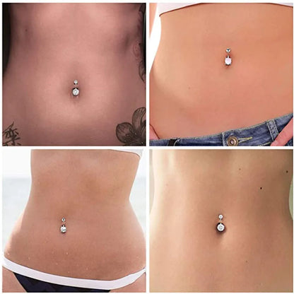 G23 Titanium Internally Thread Navel Piercing Jewellery Sexy Belly Button Rings 14G Navel Body Piercing CZ Beach Pendant Jewelry