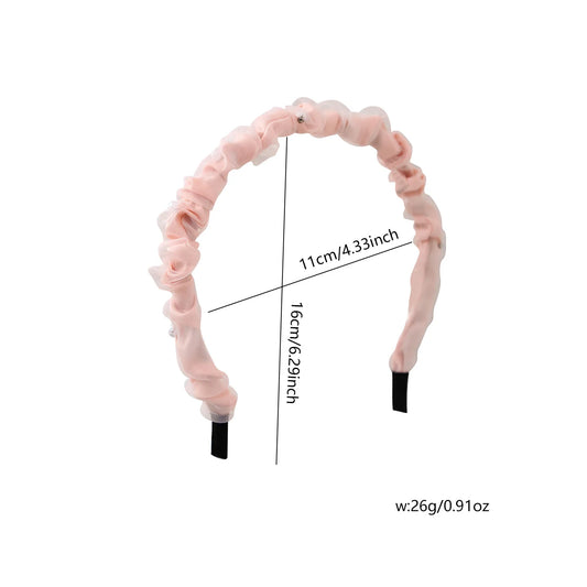 1pc Mesh Pearl Embellished Fine Hairband with Elastic Colorful Daily Top Head Decoration and Hair Accessories