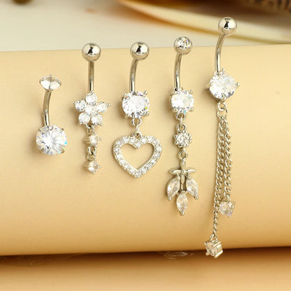 5PCS Cute Dangle Belly Ring Pack 14G Navel Piercing Bulk Sexy Belly Ring Set Belly Button Ring Lot Pircing Ombligo Jewelry style3