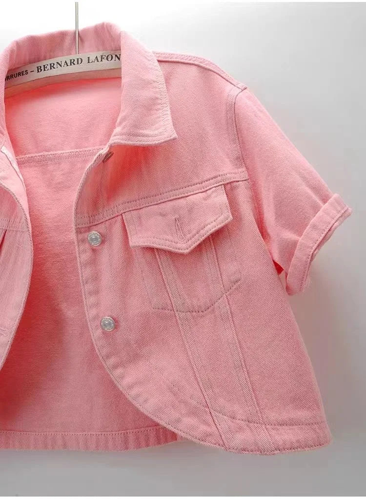 Summer New Joker Casual Short-sleeved Denim Jacket 2025 Women Short Blouse Shawl Waistcoat Female Jaqueta Jeans Feminina