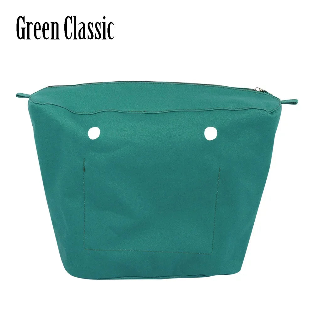 TANQU New Waterproof Inner Bag Organizer Insert Zipper Pocket for Classic Mini Obag Canvas Material for O Bag green classic CHINA