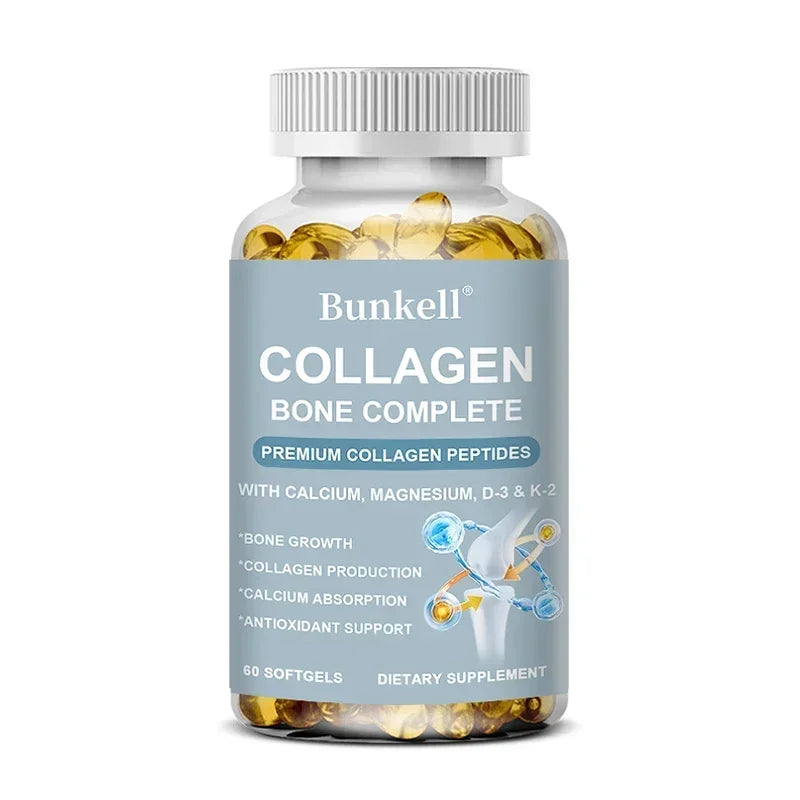 Marine Collagen 300 Mg with Calcium, Vitamin C and D - Skin, Bone, Joint Support Antioxidant Support 60 count-1 bottle