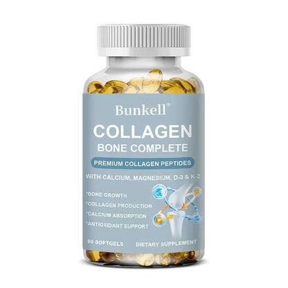Marine Collagen 300 Mg with Calcium, Vitamin C and D - Skin, Bone, Joint Support Antioxidant Support 60 count-1 bottle