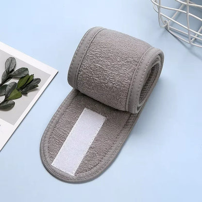 Hot Sale Soft Toweling Headbands for Face Washing Bath Makeup Hair Band for Women Adjustable SPA Headband Cosmetic Headband grey Size fits all