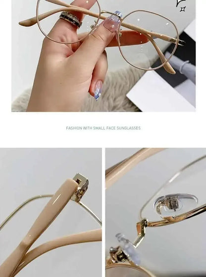 Retro Elegant Anti Blue Light Glasses Round Metal Frame Vintage Computer Gaming Eye Protection Classic Eyeglasses Badiee Stylez