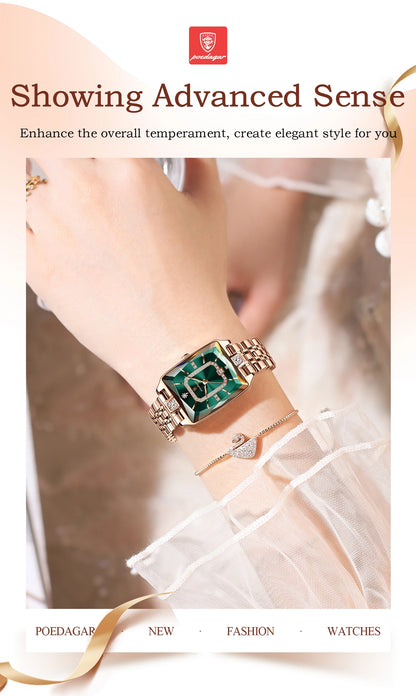 POEDAGAR Luxury Watch For Woman Waterproof Calendar High Quality Ladies Watch Stainless Steel Quartz Women's Watches Elegant+Box