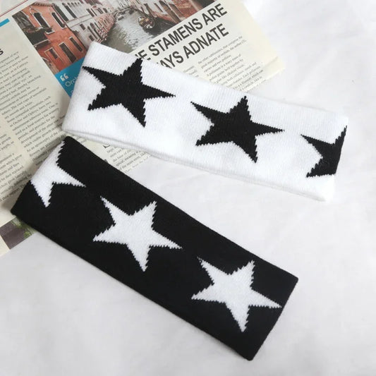 Men Women Elastic Sweatband Sport Hairbands Pentagram Head Band Yoga Headbands Headwear Headwrap Sport Workout Hair Accessories