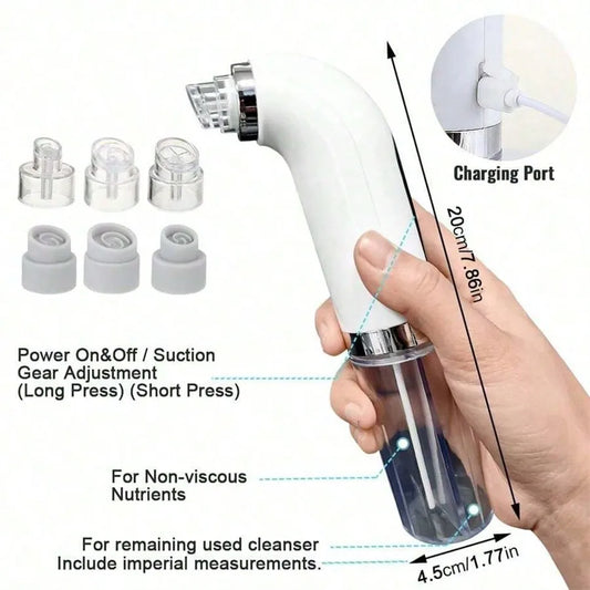 Face Beauty Pore Vacuum Facial Cleaner, Blackhead Remover, USB Charging Water Circulation Facial Cleaning Tool