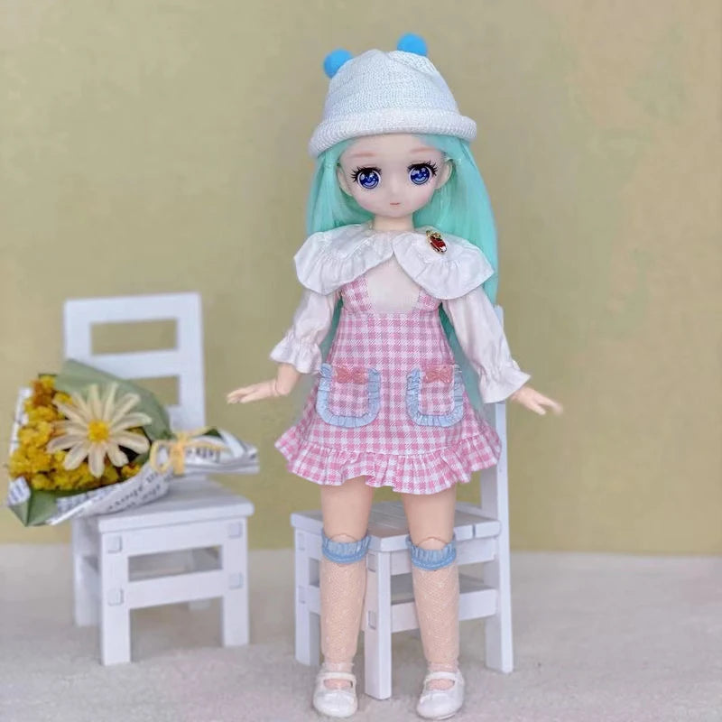 30cm Two-dimensional Doll Comic Face 1/6 Bjd Doll or Dress Up Clothes Children's Girl Birthday Gift Toys Kids Toys