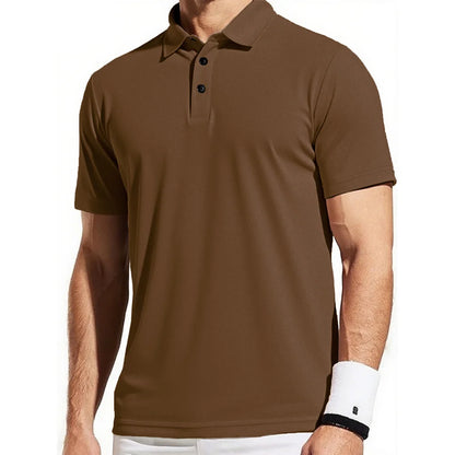 Men's Trendy Polo Shirt - Breathable Solid Color Casual Tee for Effortless Summer Style